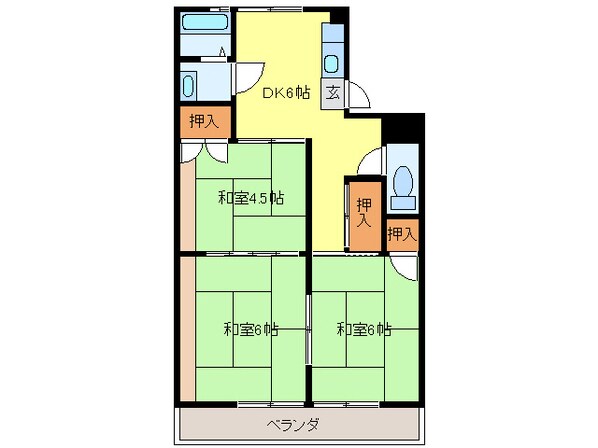 コーポラス早田の物件間取画像